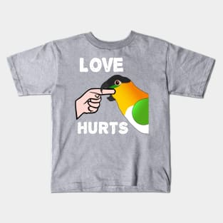 Black Headed Caique Parrot - Love Hurts Biting Kids T-Shirt